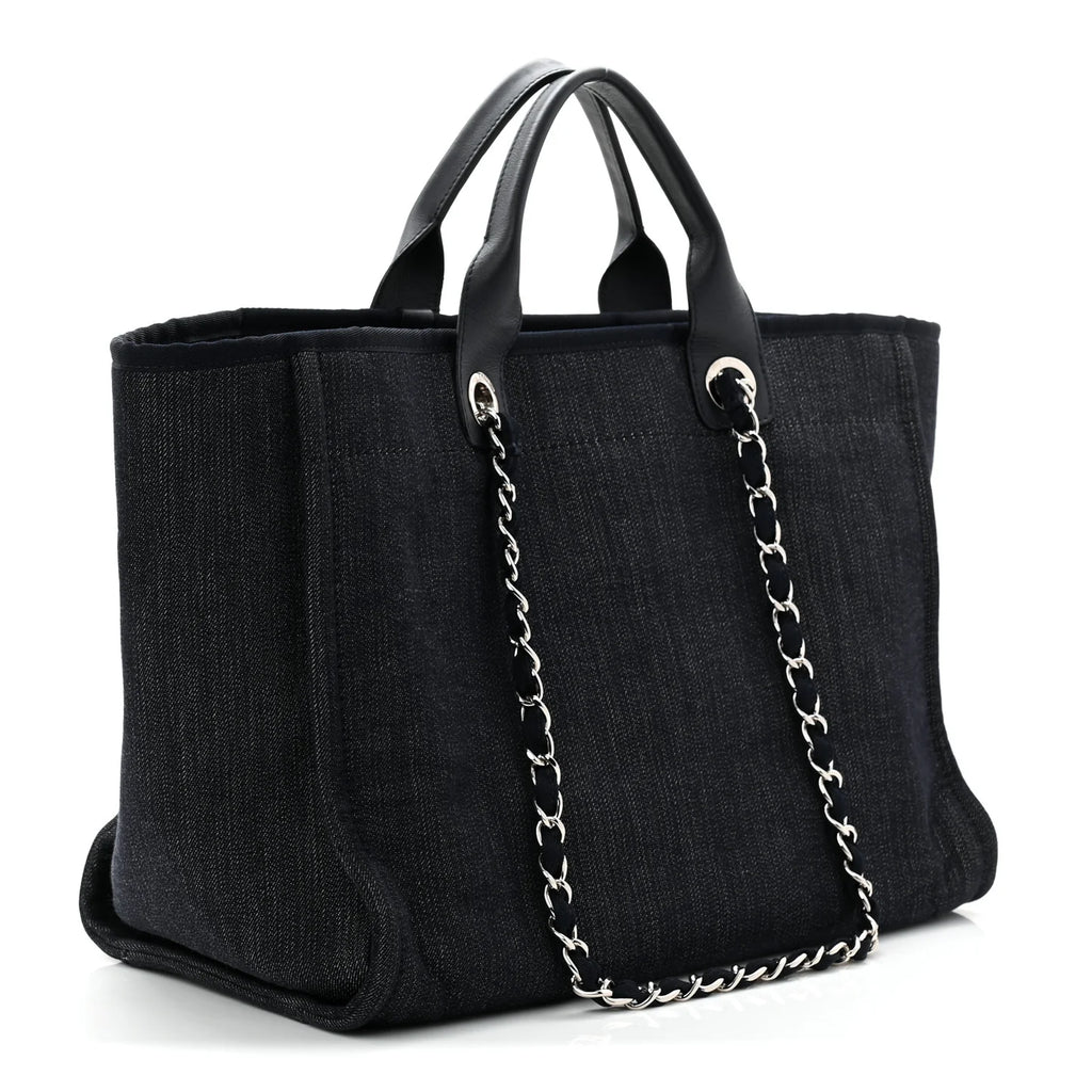 Chanel Denim Medium Deauville Tote Dark bluish black Used like New Resale section of Store