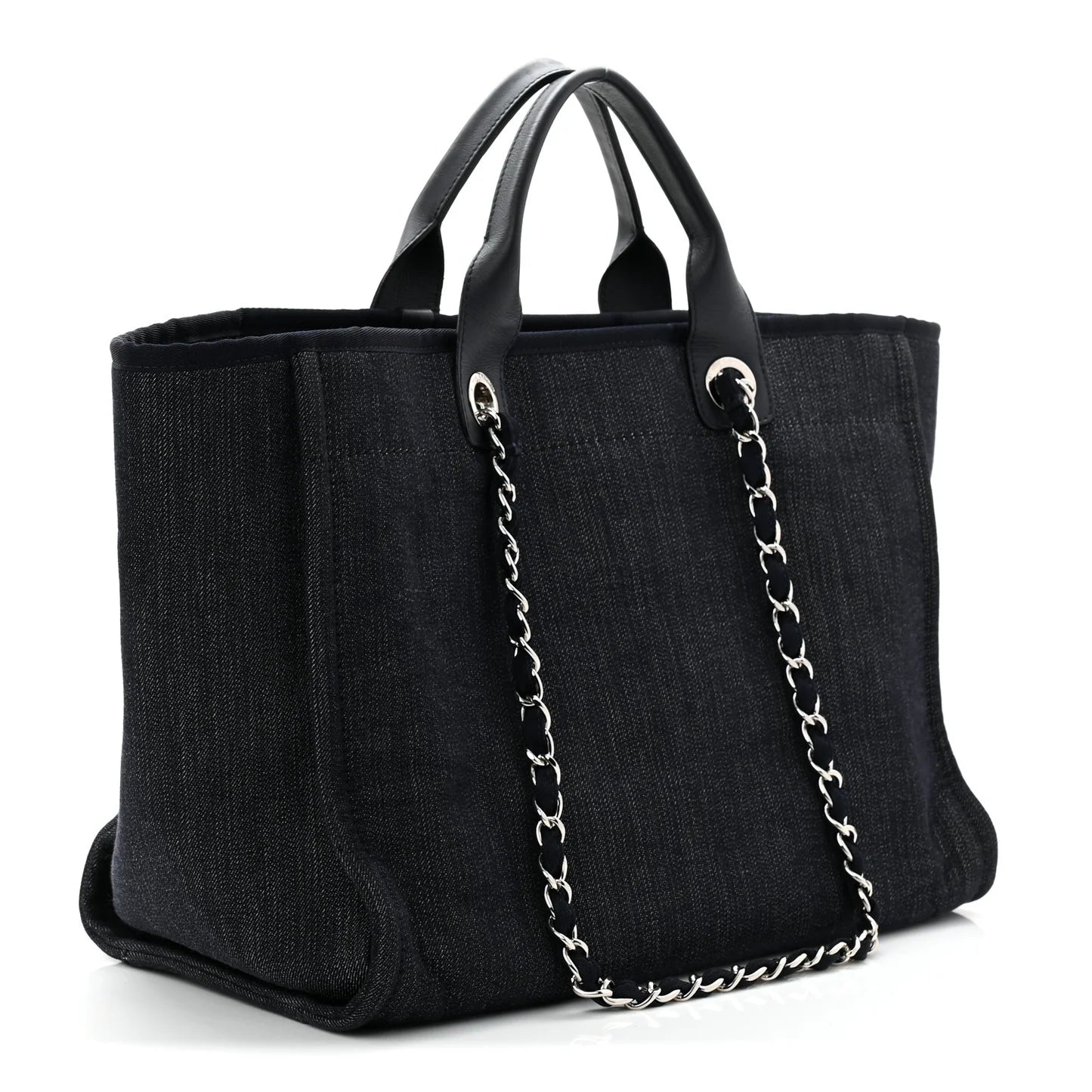 Chanel Denim Medium Deauville Tote Dark bluish black Used like New Resale section of Store