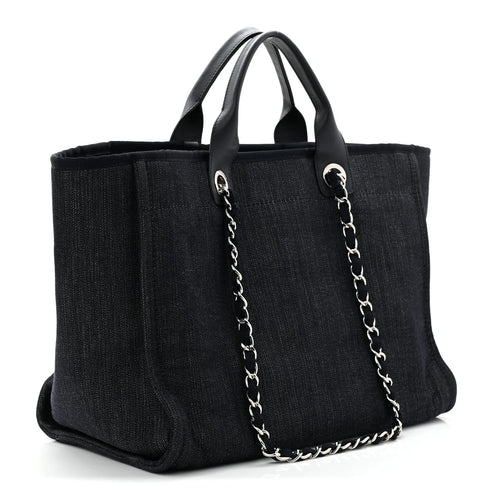 Chanel Denim Medium Deauville Tote Dark bluish black Used like New Resale section of Store