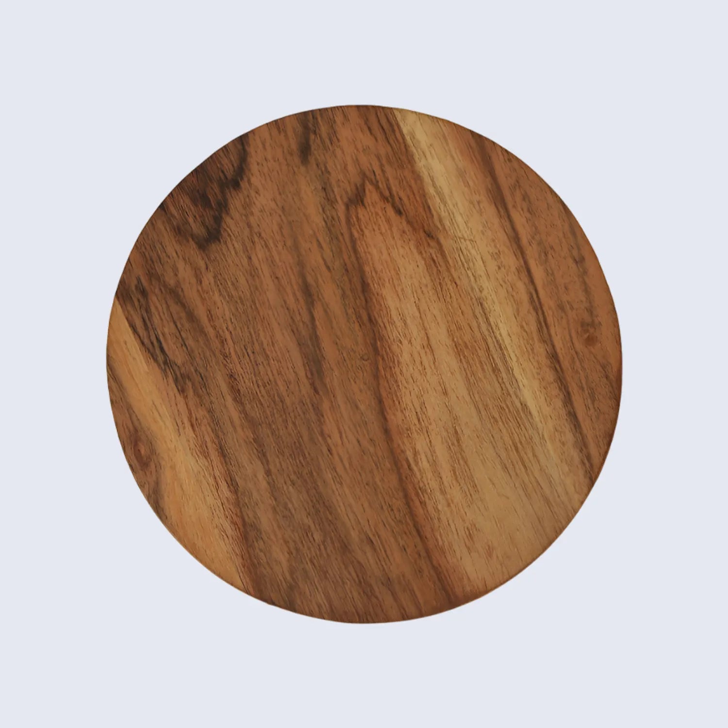 Round Trivet Acacia Wood Plant Stand Set of 2 weighted 6-8-inch