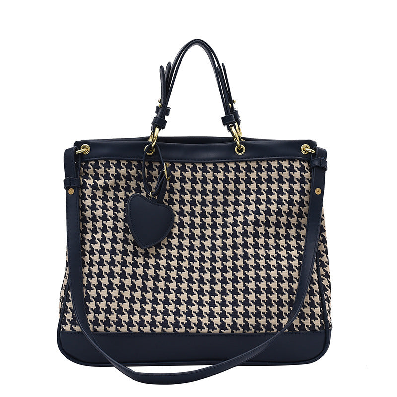 Checkered Houndstooth Leopard Print Personalized Daily Commuter Women's Bag