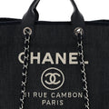Chanel Denim Medium Deauville Tote Dark bluish black Used like New Resale section of Store
