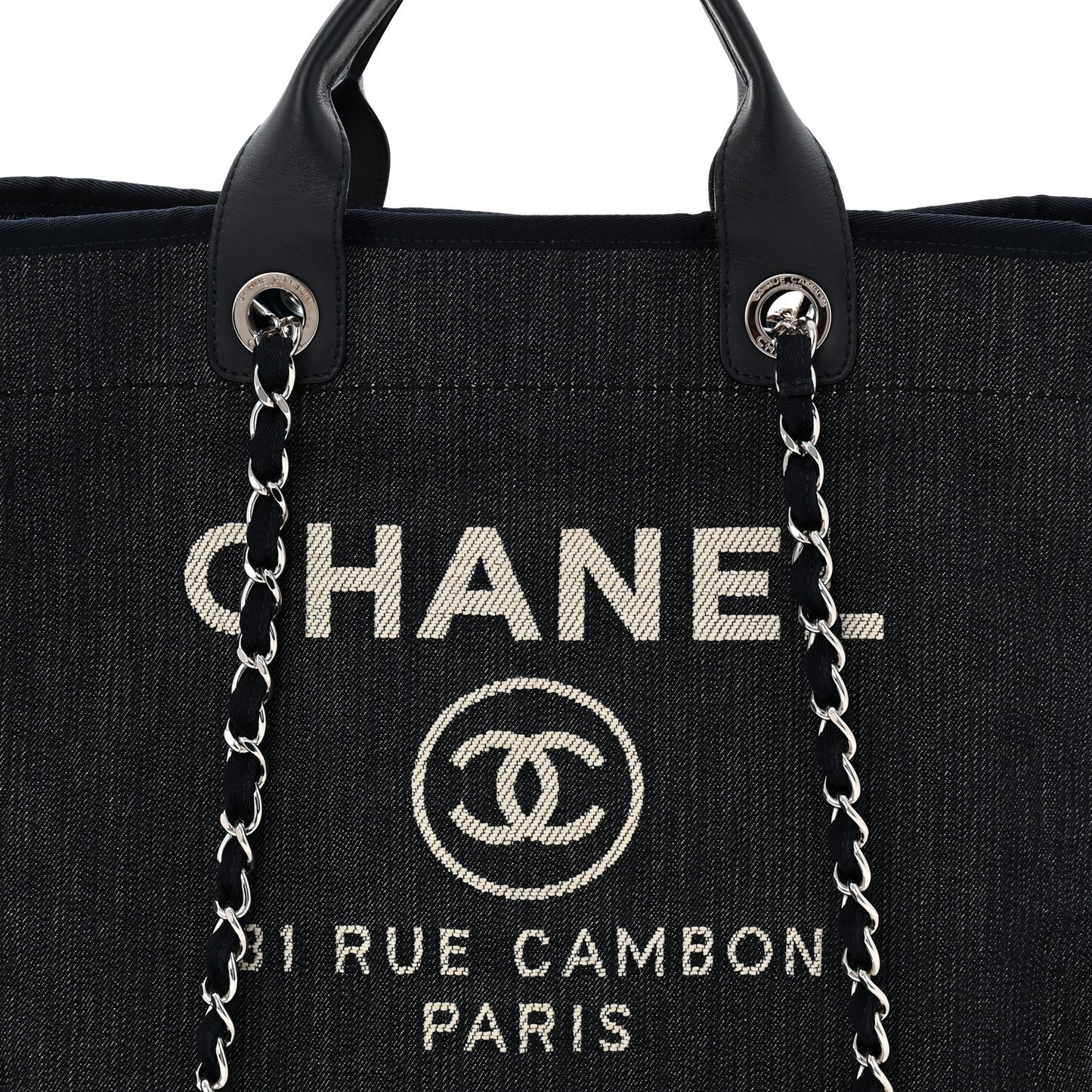 Chanel Denim Medium Deauville Tote Dark bluish black Used like New Resale section of Store
